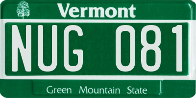 VT license plate NUG081