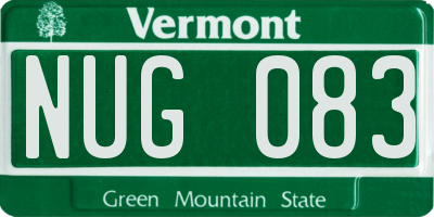 VT license plate NUG083