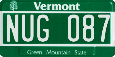 VT license plate NUG087
