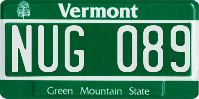 VT license plate NUG089