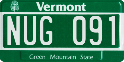 VT license plate NUG091