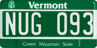 VT license plate NUG093