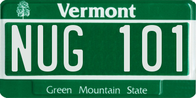 VT license plate NUG101