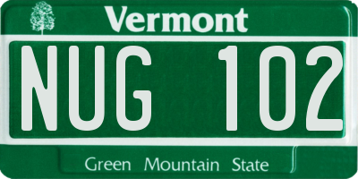 VT license plate NUG102