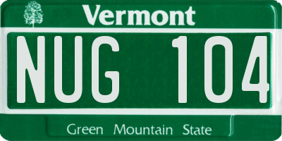 VT license plate NUG104