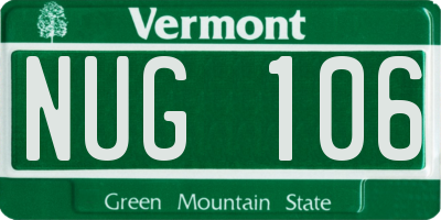 VT license plate NUG106