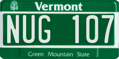 VT license plate NUG107