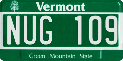 VT license plate NUG109