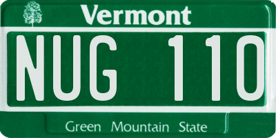 VT license plate NUG110