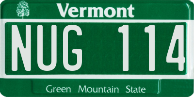 VT license plate NUG114