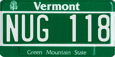 VT license plate NUG118