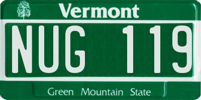 VT license plate NUG119