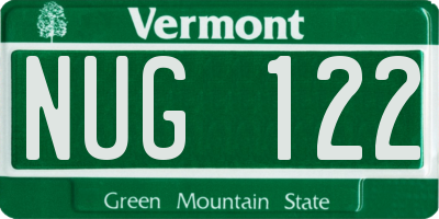 VT license plate NUG122