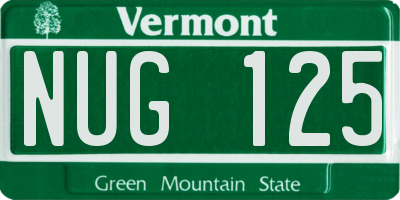 VT license plate NUG125