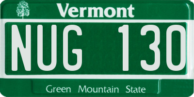 VT license plate NUG130