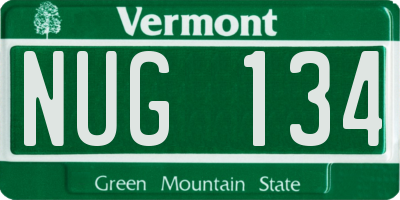 VT license plate NUG134