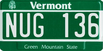VT license plate NUG136