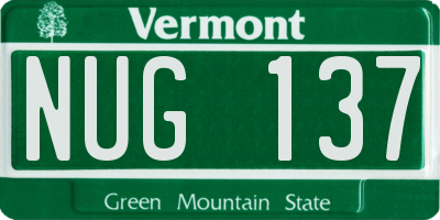 VT license plate NUG137
