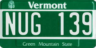 VT license plate NUG139