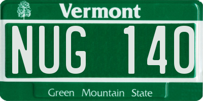 VT license plate NUG140