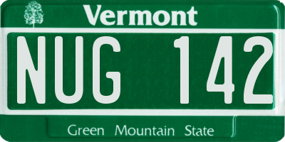 VT license plate NUG142