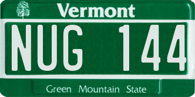 VT license plate NUG144