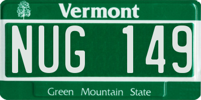VT license plate NUG149