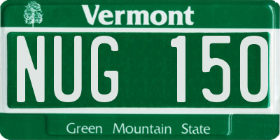 VT license plate NUG150