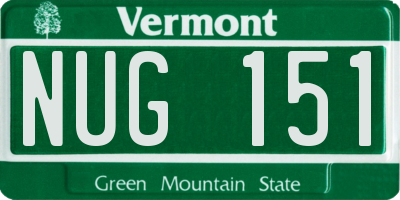 VT license plate NUG151