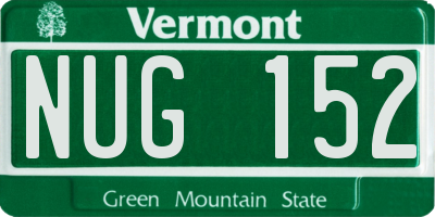 VT license plate NUG152