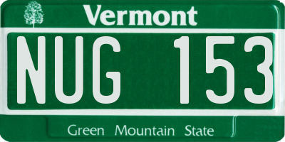 VT license plate NUG153