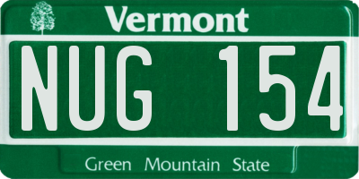 VT license plate NUG154