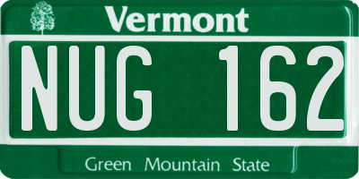 VT license plate NUG162