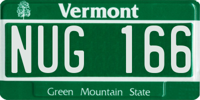 VT license plate NUG166