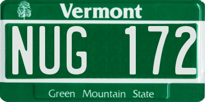 VT license plate NUG172