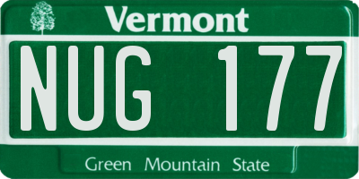VT license plate NUG177