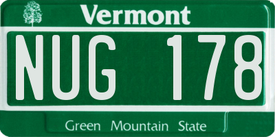 VT license plate NUG178