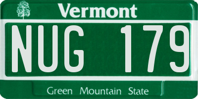 VT license plate NUG179
