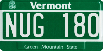 VT license plate NUG180