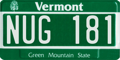 VT license plate NUG181