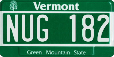 VT license plate NUG182