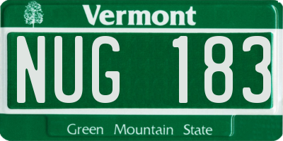 VT license plate NUG183