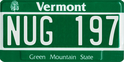 VT license plate NUG197
