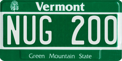 VT license plate NUG200