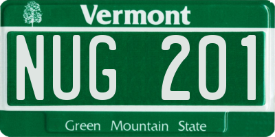 VT license plate NUG201
