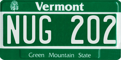 VT license plate NUG202