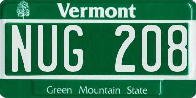 VT license plate NUG208