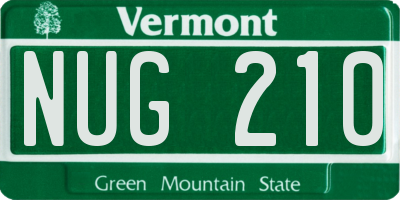 VT license plate NUG210