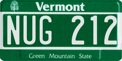 VT license plate NUG212