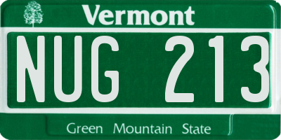 VT license plate NUG213